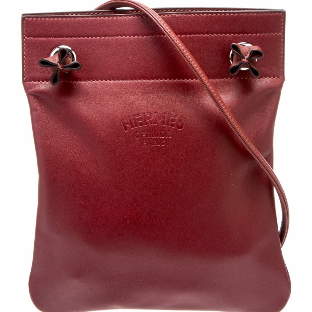 Hermès Milo & Swift Mini Aline RARE Rouge Leather Bucket Crossbody Bag